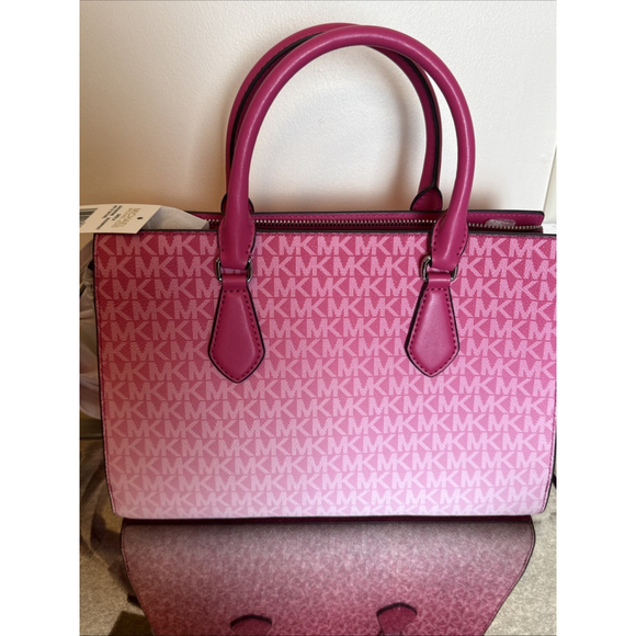 Michael Kors MK Sheila Medium Bag Purse Handbag Center Zip Satchel (Dragonfruit) - Picture 4 of 11